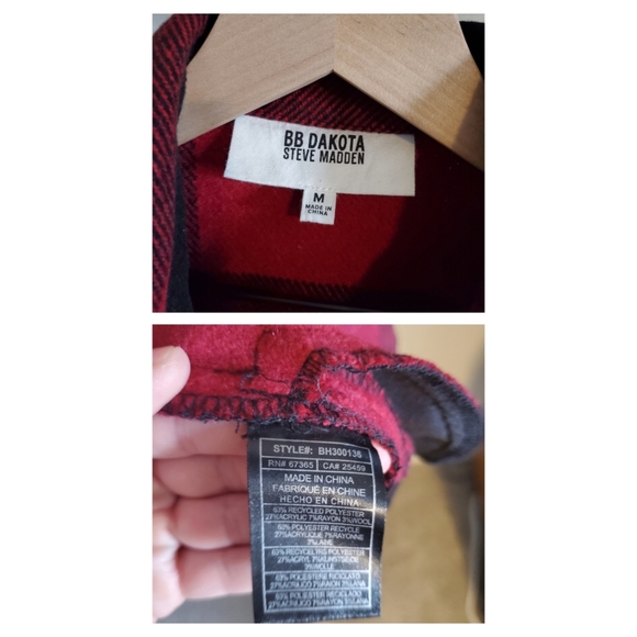 NWT BB Dakota x Steve Madden Eldridge Buffalo Plaid Coat, Red, MD (US 6-8) - Picture 4 of 4